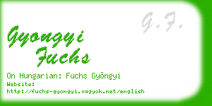 gyongyi fuchs business card