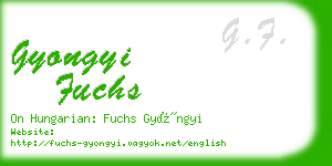 gyongyi fuchs business card